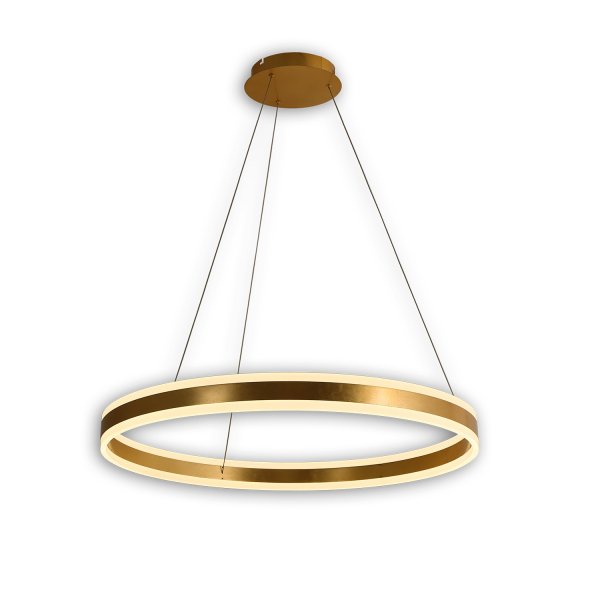 Plafonnier LED Zirka doré Ø80 cm, grand plafonnier circulaire doré LED